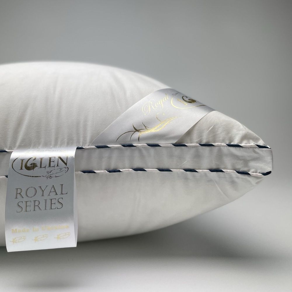 Подушка пуховая Iglen 100% серый пух Royal Series