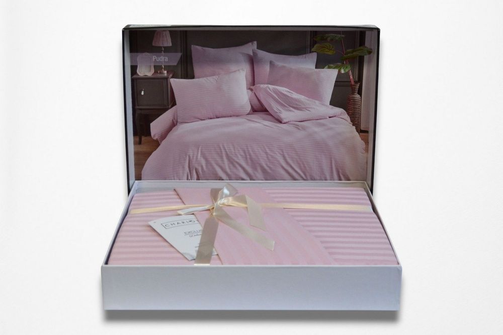 Постельное белье Charlotte Stripe Satin Pudra