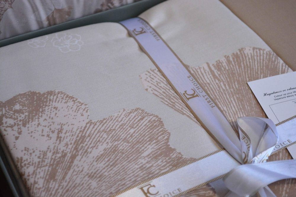 Постільна білизна сатин люкс First Choice Sofira Beige