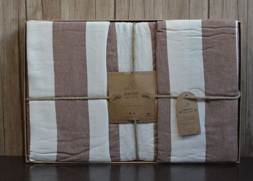 Постільна білизна бавовна Limasso Ligne Epaisse Brown