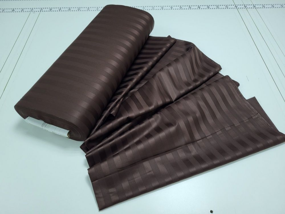 Постельное бельё сатин-страйп премиум Комфорт Текстиль Stripe PREMIUM, CHOCOLATE 2/2см