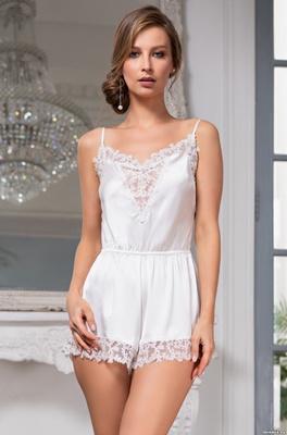 Женская шелковая пижама Mia Mia "Белый Лебедь" 3555, XS