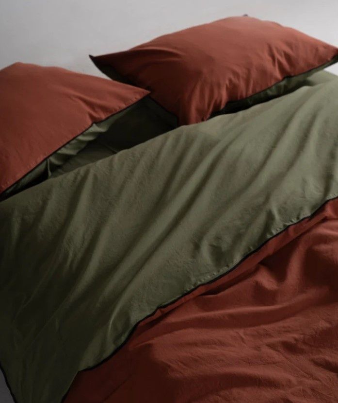 Постельное белье вареный хлопок Limasso Essualte doubleface Capulet Olive-Autmn