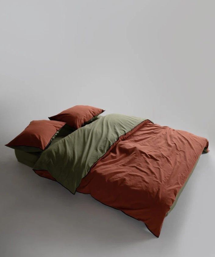 Постельное белье вареный хлопок Limasso Essualte doubleface Capulet Olive-Autmn