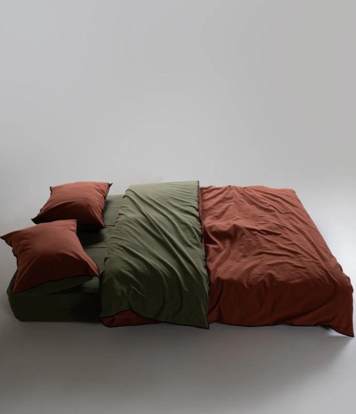 Постельное белье вареный хлопок Limasso Essualte doubleface Capulet Olive-Autmn
