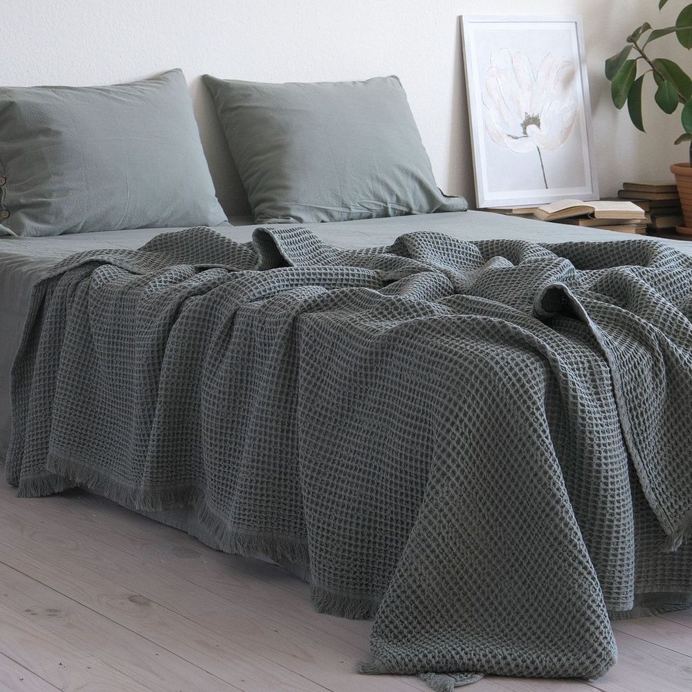 Покрывало вафельное La Modno Pike Stonewashed Green