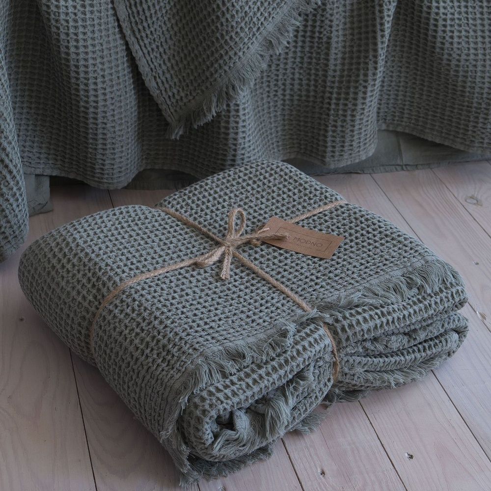 Покрывало вафельное La Modno Pike Stonewashed Green