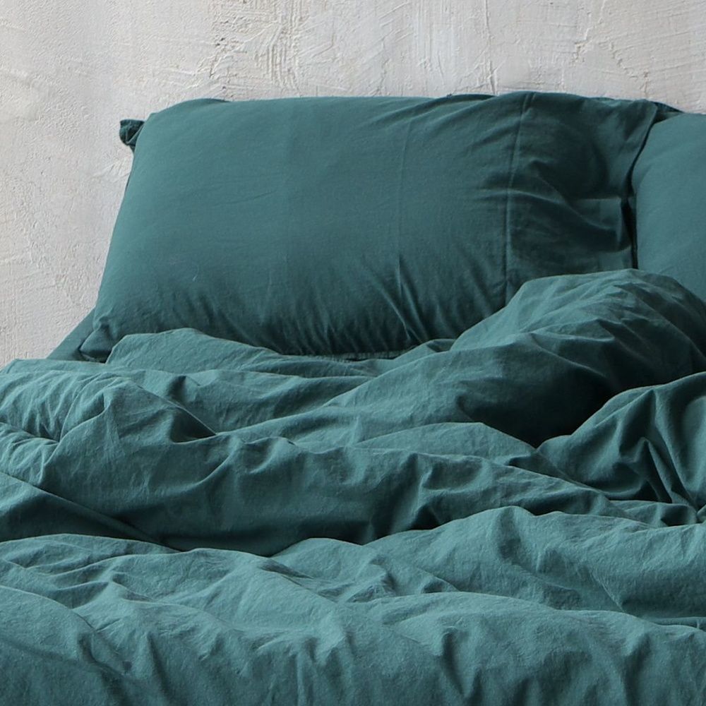 Постельное белье вареный хлопок Limasso DARK GREEN STANDART