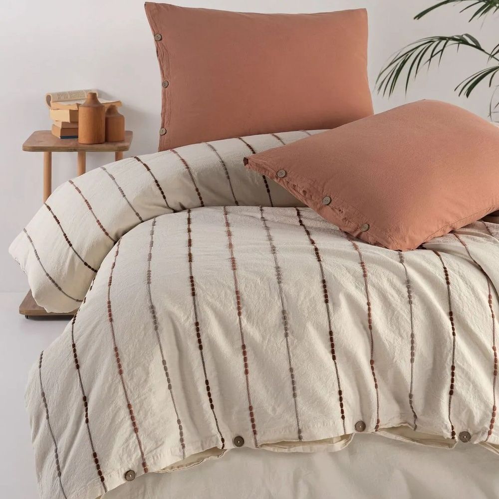 Постільна білизна варена бавовна Macas Home Iris Mocca