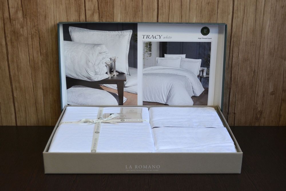 Постельное белье жаккард La Romano Premium Tracy White
