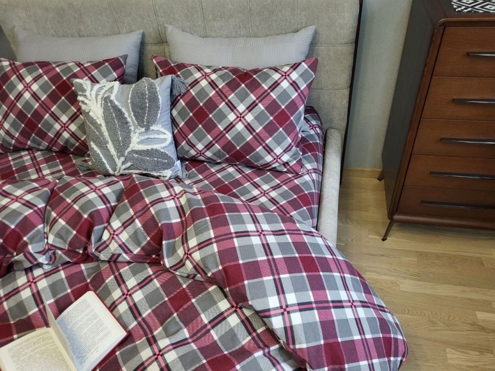Постільна білизна фланель Комфорт текстиль Крафт Бордо, Turkish flannel