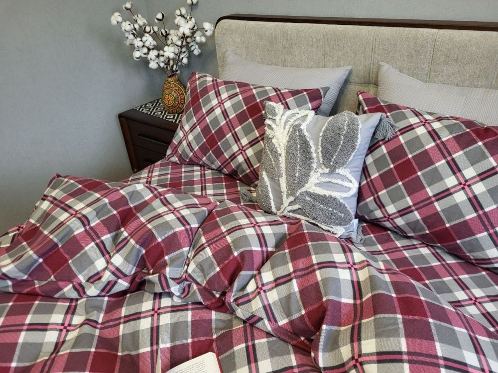 Постільна білизна фланель Комфорт текстиль Крафт Бордо, Turkish flannel