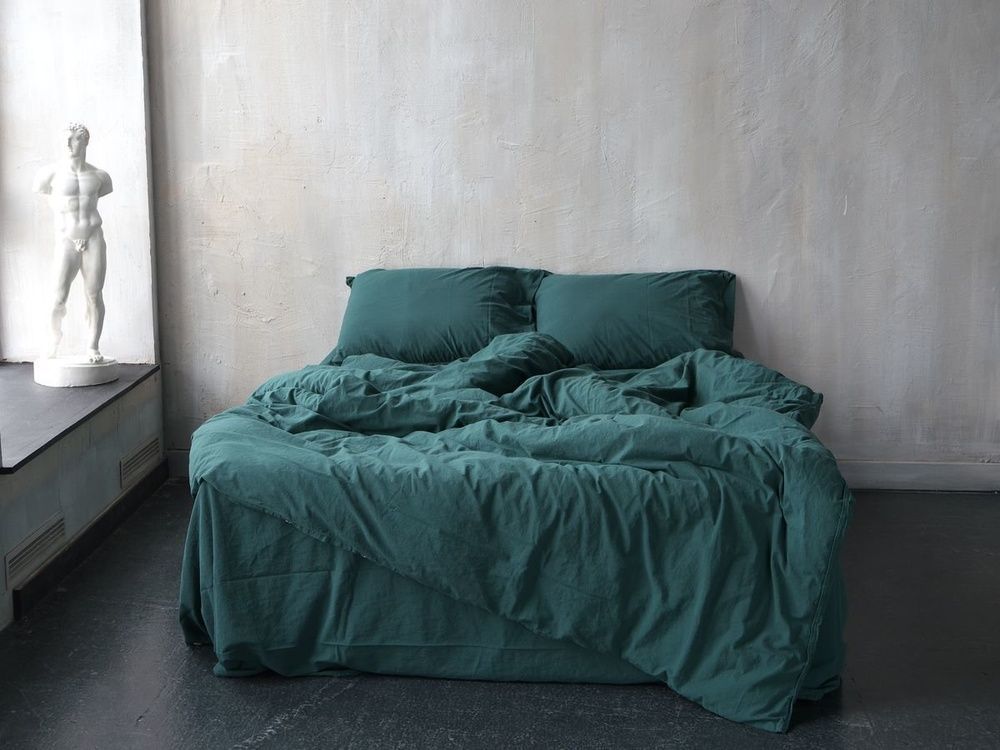 Постельное белье вареный хлопок Limasso DARK GREEN STANDART
