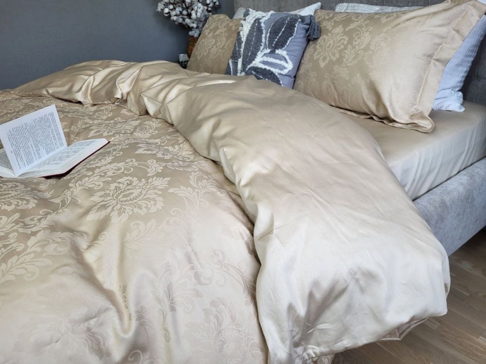 Постельное бельё сатин премиум Комфорт Текстиль JACQUARD, TIARA BEIGE​