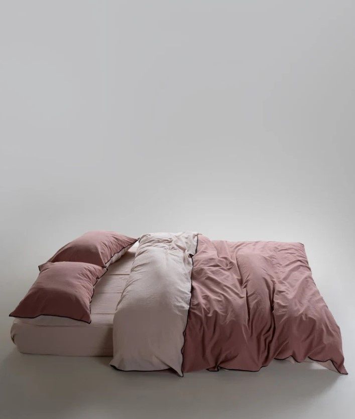 Постельное белье вареный хлопок Limasso Essualte doubleface Old Rose-Pristine