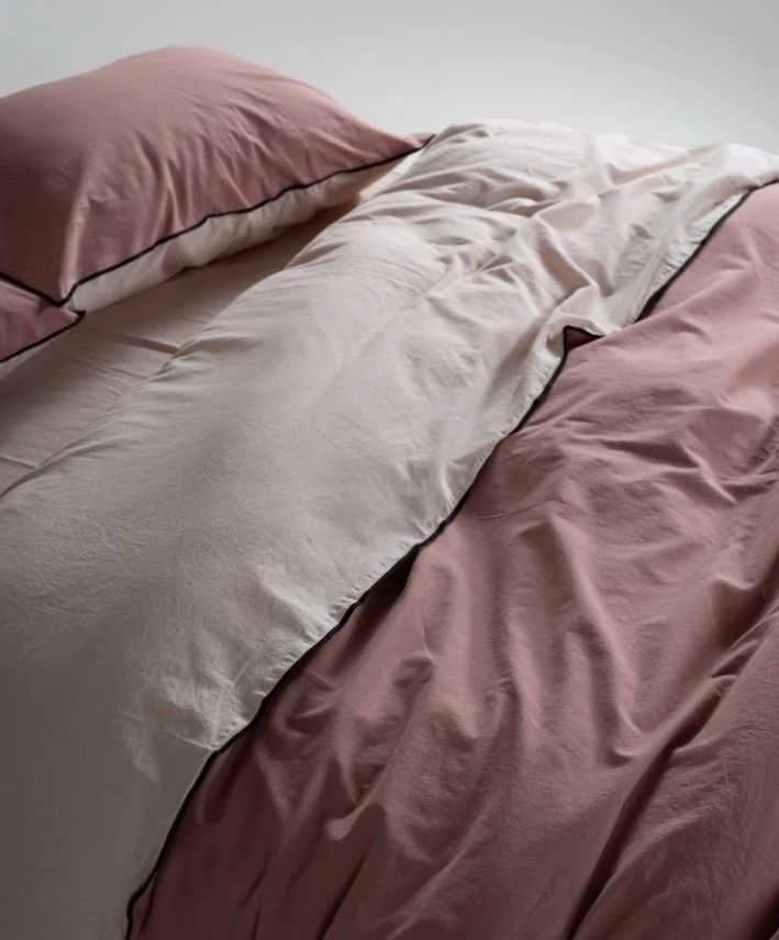 Постельное белье вареный хлопок Limasso Essualte doubleface Old Rose-Pristine