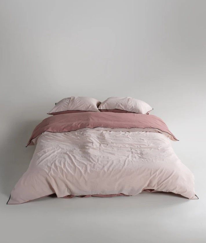 Постельное белье вареный хлопок Limasso Essualte doubleface Old Rose-Pristine