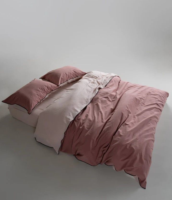 Постельное белье вареный хлопок Limasso Essualte doubleface Old Rose-Pristine