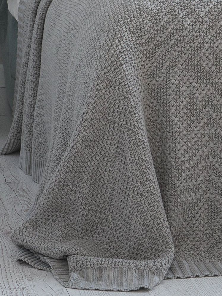 Вязаный плед Betires COTTON DENIZ BIEGE-GRAY