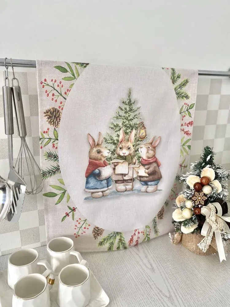 Набір з 2 шт. кухонних рушників "Bunny Choir" SET TOWELS-21, 45x65 cm, Набір