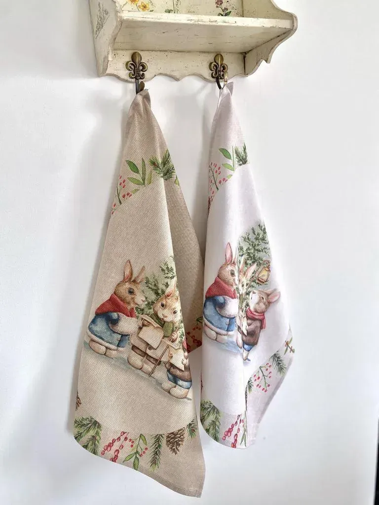 Набір з 2 шт. кухонних рушників "Bunny Choir" SET TOWELS-21, 45x65 cm, Набір