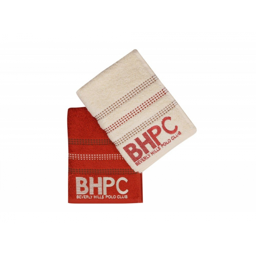 Набор полотенец Beverly Hills Polo Club - 355BHP1267 Botanik Brick Red, Cream