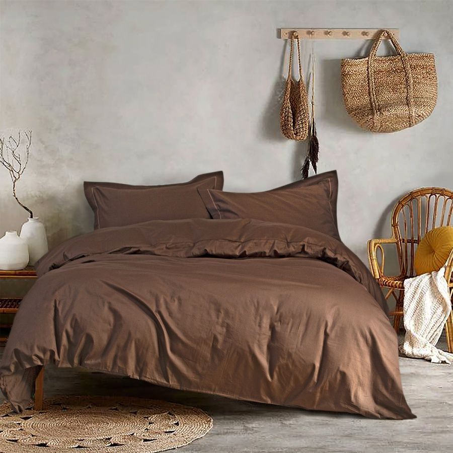 Постельное белье сатин premium Lotus Home - Dakota Modern шоколад