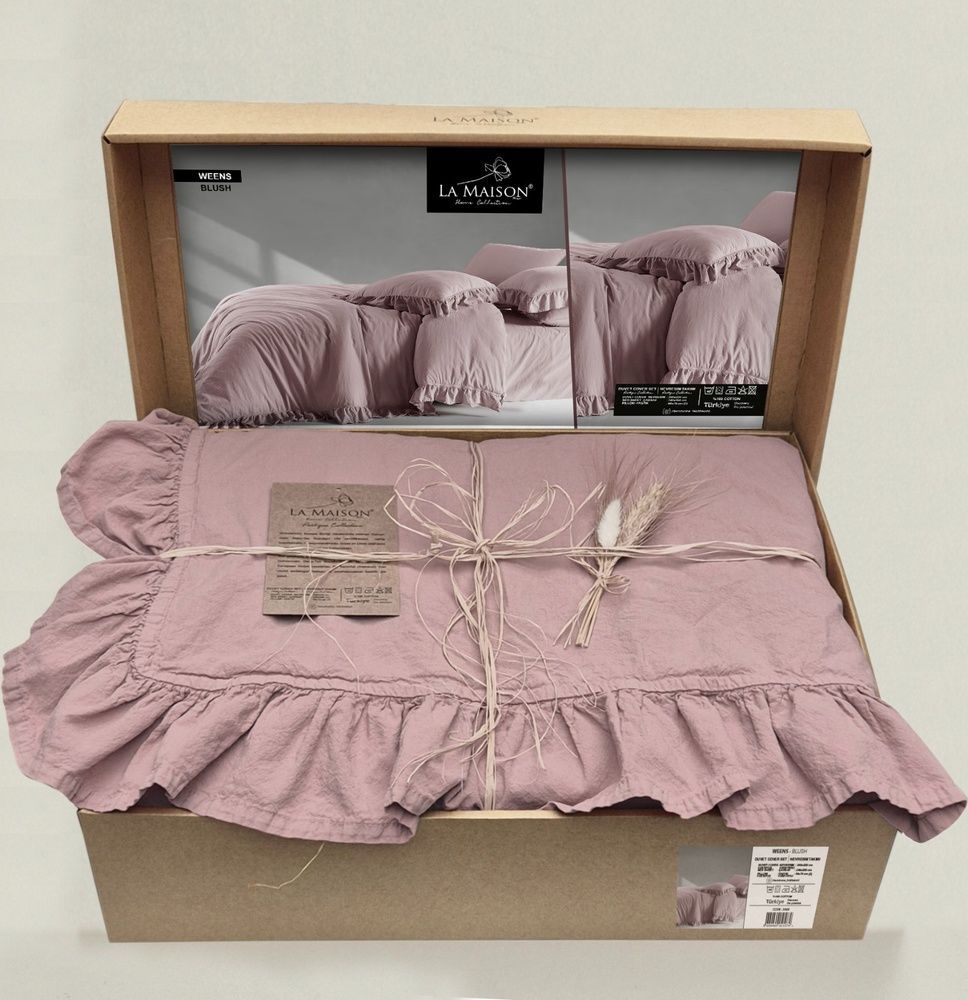 Постільна білизна варена бавовна La Maison Weens Blush з рюшами