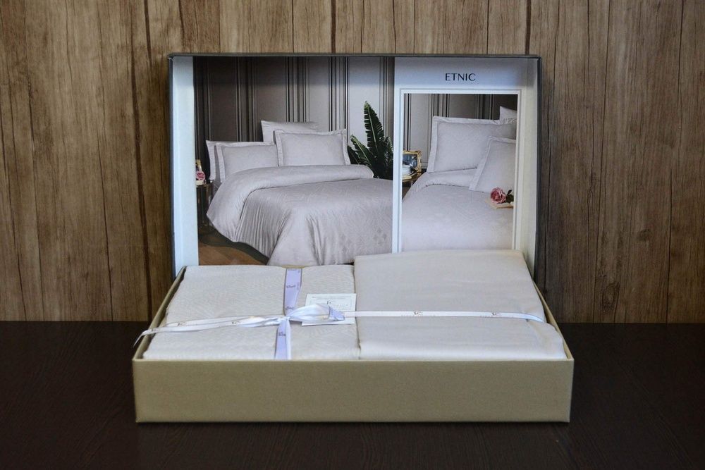 Постільна білизна жаккард сатин First Choice Etnic Beige