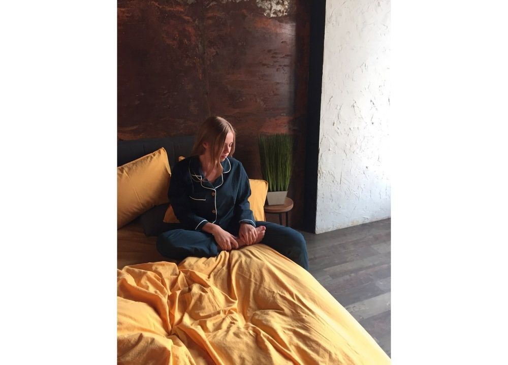 Постельное белье SoundSleep Stonewash Adriatic Горчица