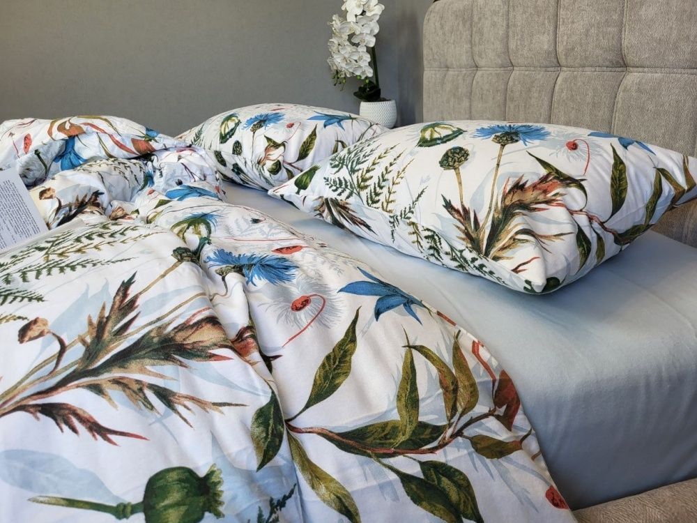 Постельное белье фланель Комфорт текстиль Волошки/голубой, Turkish flannel