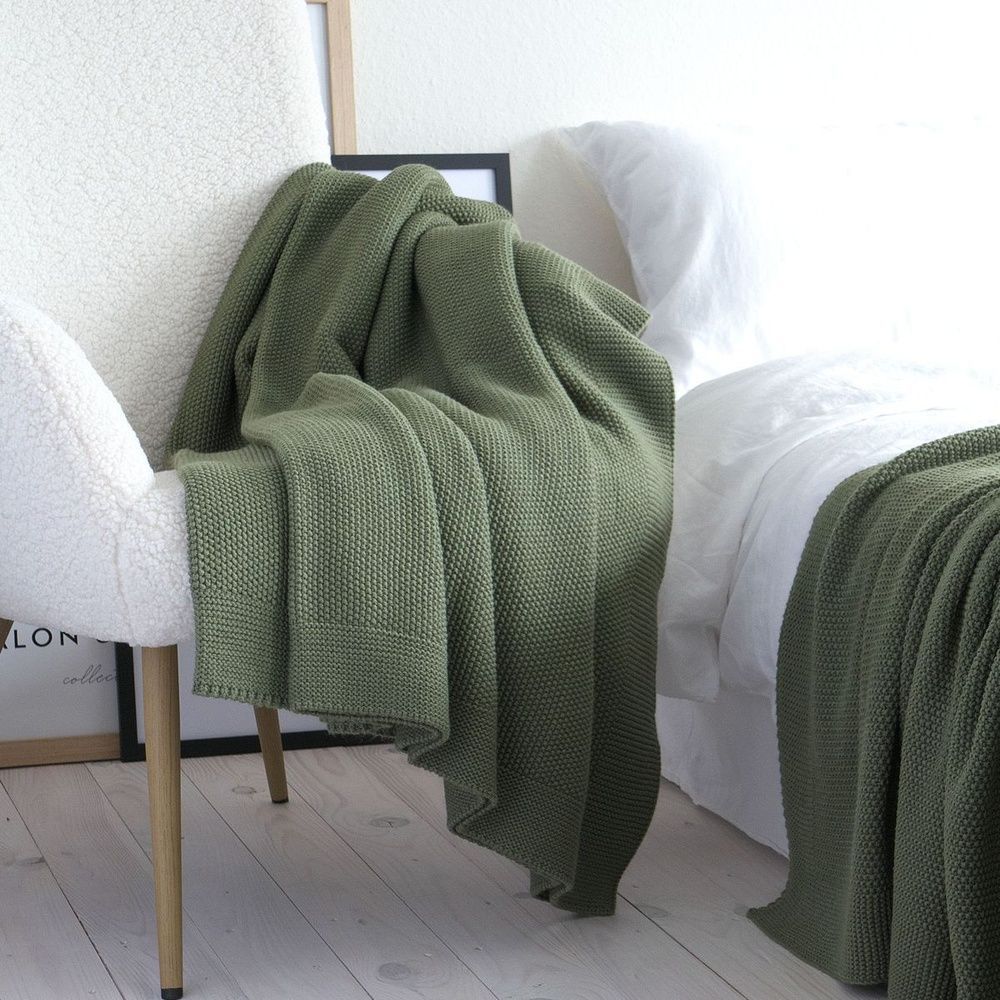 В'язаний плед LA MODNO Corn Olive