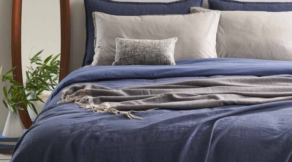 Італійська постільна білизна льон Biancoperla Niagara Grisaglia