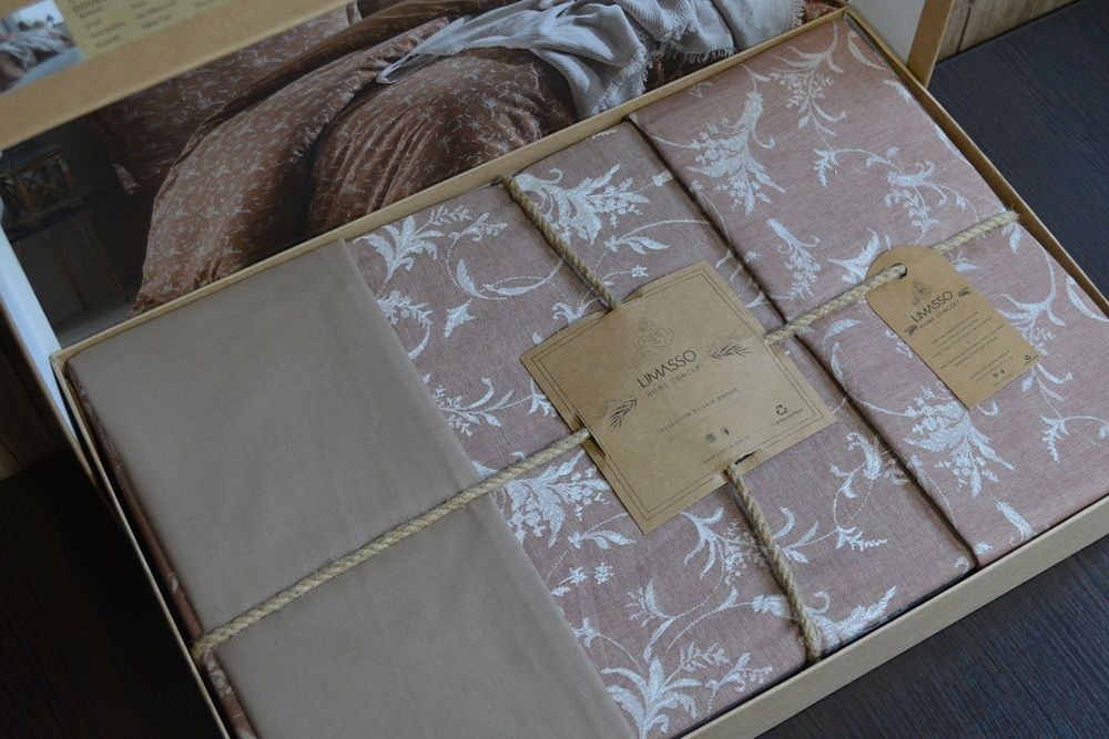 Постельное белье Limasso Jacquard Ranforse Ipi Boyali Kahve