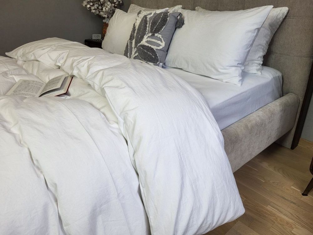 Постельное белье вареный хлопок Комфорт Текстиль White, LUXURY Washed