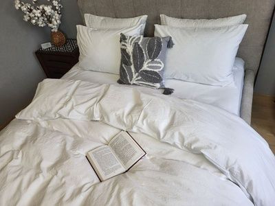 Постільна білизна варена бавовна Комфорт Текстиль White, LUXURY Washed