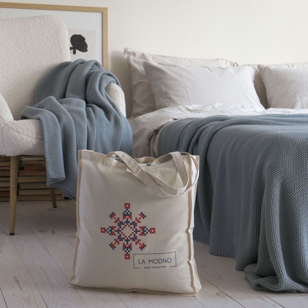 В'язаний плед LA MODNO Corn Green-Gray