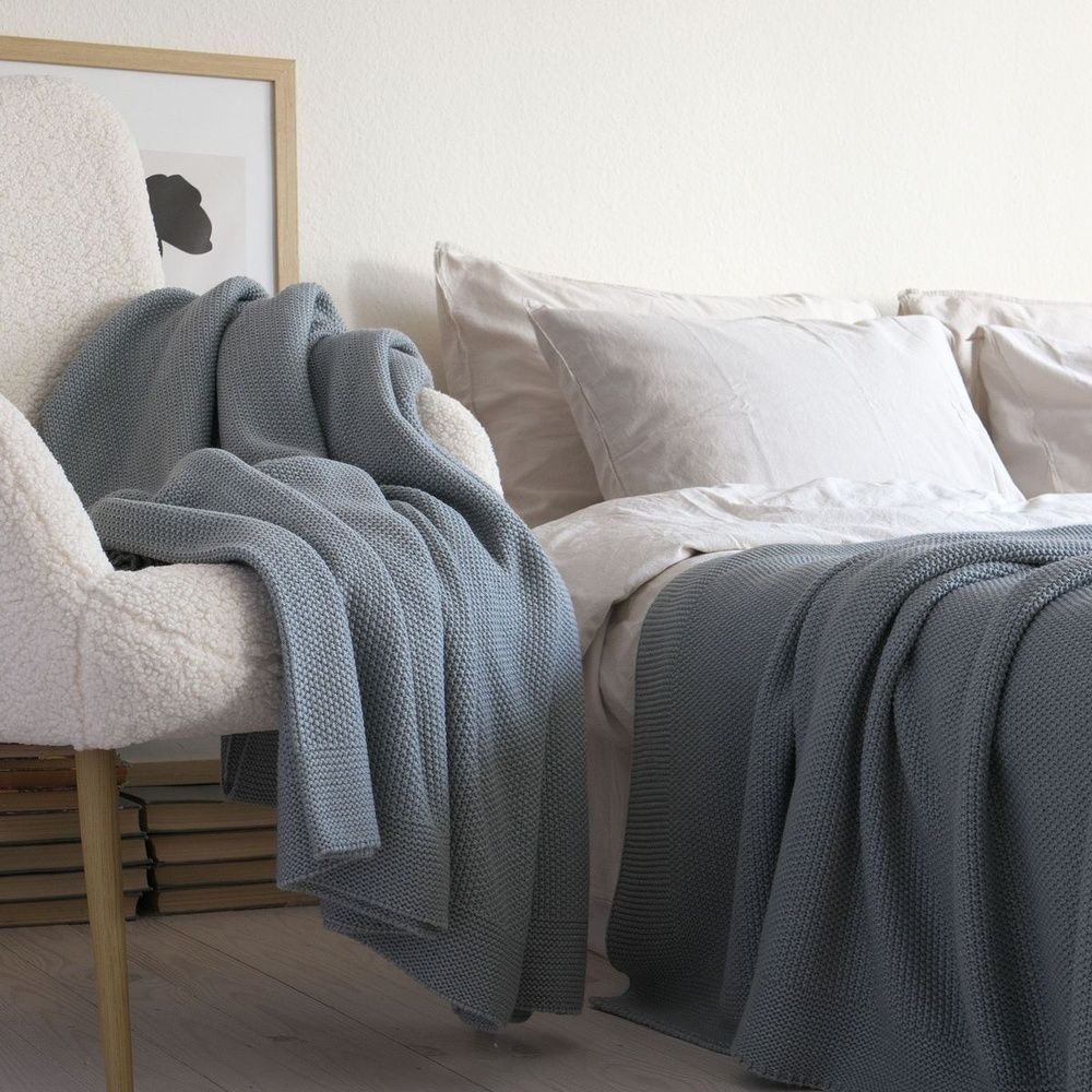 В'язаний плед LA MODNO Corn Green-Gray