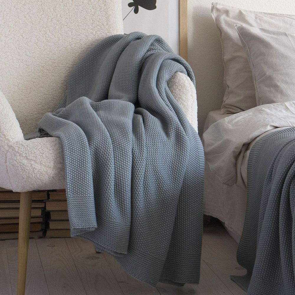 В'язаний плед LA MODNO Corn Green-Gray