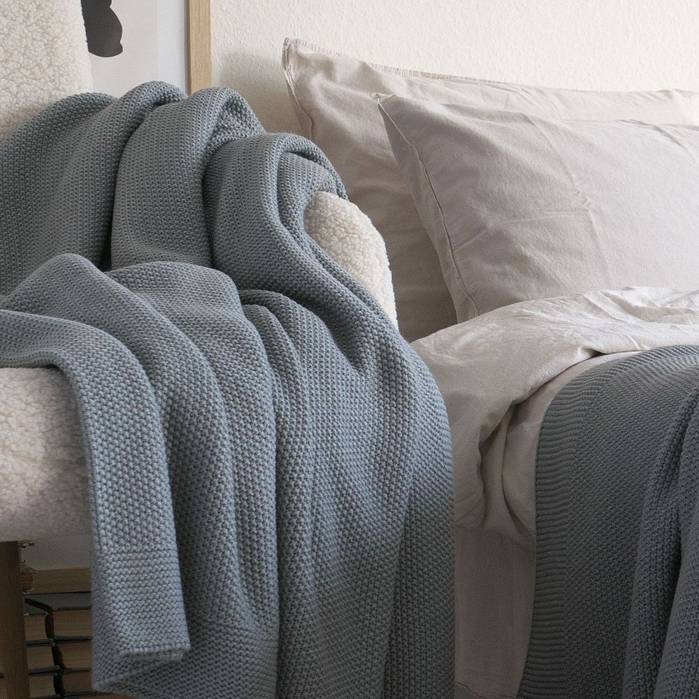 В'язаний плед LA MODNO Corn Green-Gray