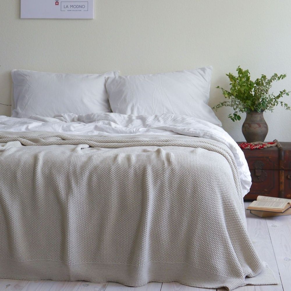 Вязаный плед LA MODNO Corn Vanilla Cream