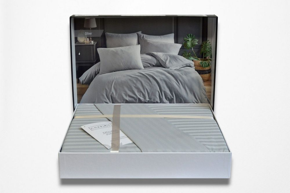 Постільна білизна Charlotte Stripe Satin Silver