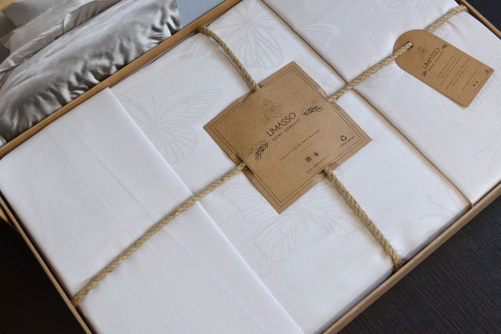 Постельное белье Limasso Jacquard Ranforse Kelebek Cream