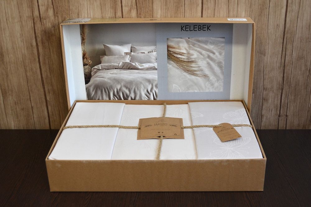 Постельное белье Limasso Jacquard Ranforse Kelebek Cream