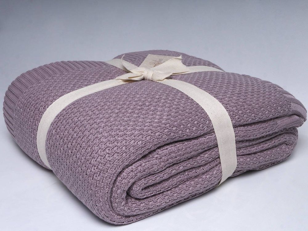 Вязаный плед - покрывало Betires COTTON DENIZ DAMSON