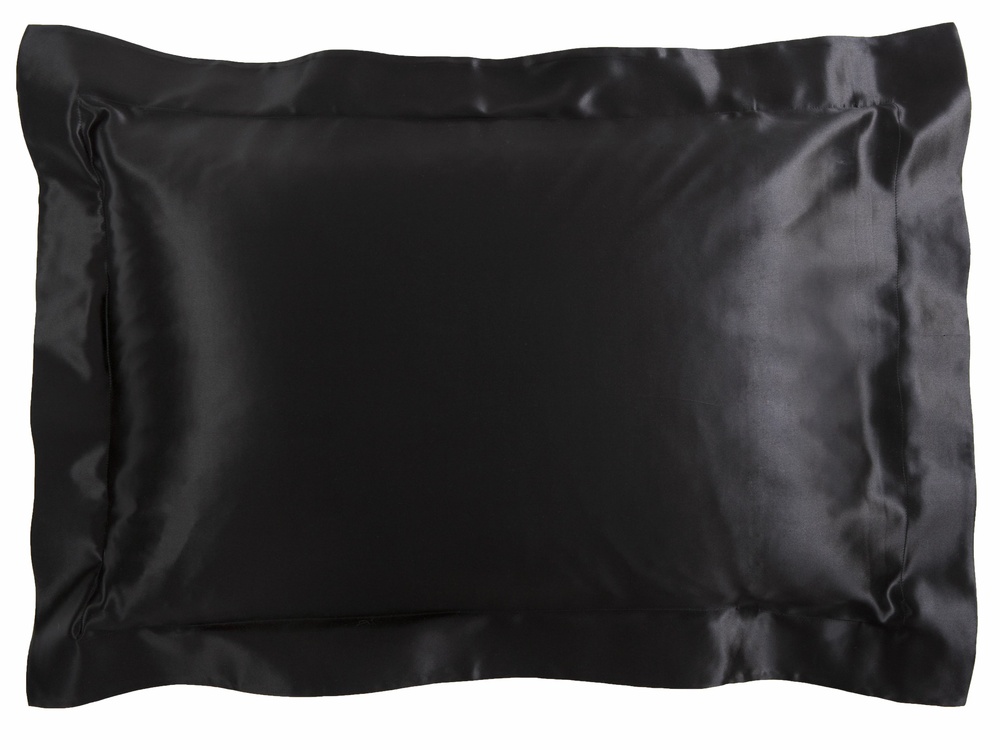 Шелковое постельное белье с простыней на резинке Gingerlily Plain Black