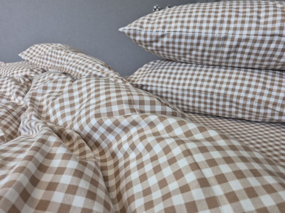 Постільна білизна фланель Комфорт текстиль Клітинка беж, Turkish flannel