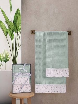 Набір вафельних рушників 2 шт. Moss home Cicek Yesil Mint