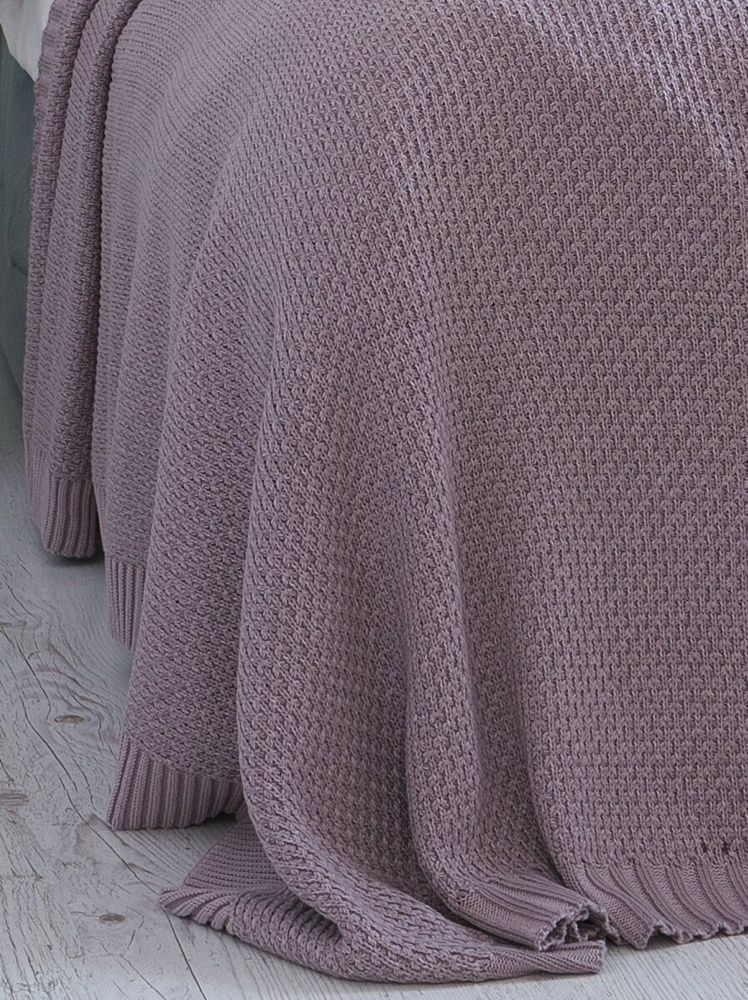 Вязаный плед - покрывало Betires COTTON DENIZ DAMSON