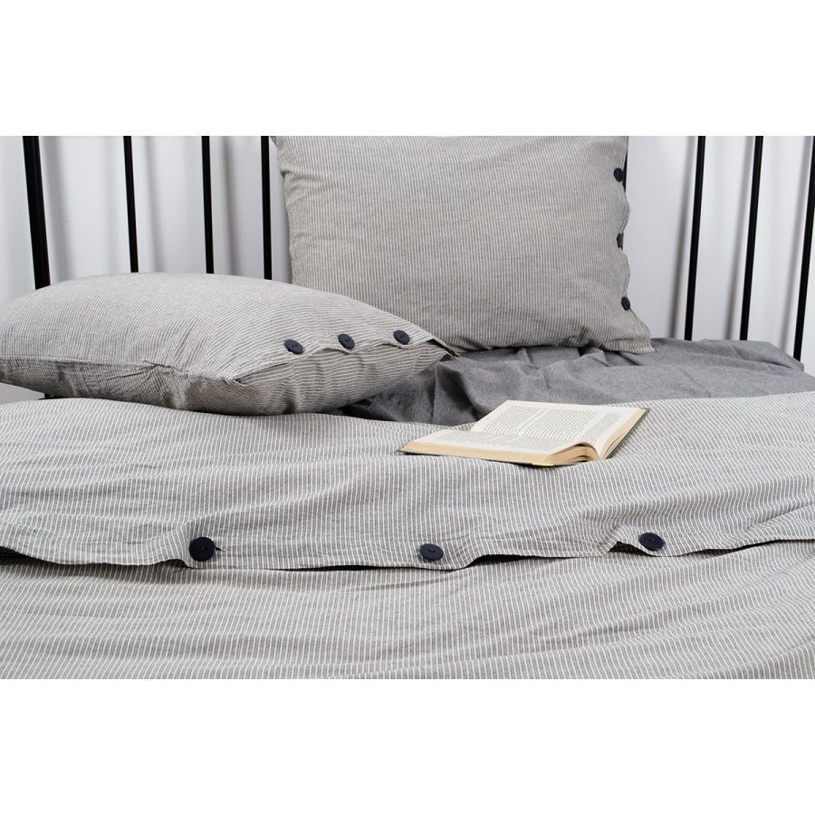 Постільна білизна Lotus Home Washed cotton - Pinstripe antracite